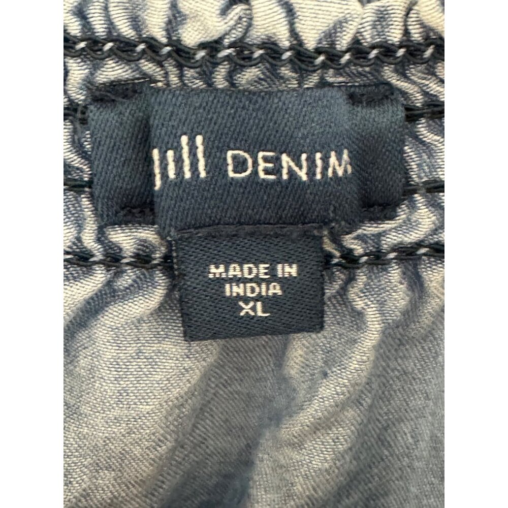 J. Jill Denim Chambray Embroidered Tunic Top Size XL Shirt Blouse Boho Peasant - Picture 9 of 11